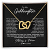 Interlocking Hearts Necklace 18K Yellow Gold Finish | Personalized To My Goddaughter Necklace From Godmother Never Forget How Much I Love You Goddaughter Birthday Christmas Jewelry Customized Gift Box Message Card | teecentury