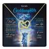 Interlocking Hearts Necklace 18K Yellow Gold Finish | 1 | Personalized To My Goddaughter Necklace From Godmother Never Forget I Love You Lion Goddaughter Jewelry Birthday Graduation Christmas Customized Message Card | teecentury