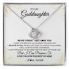 Love Knot Necklace | Personalized To My Goddaughter Necklace From Godmother Never Forget That I Love You Goddaughter Birthday Graduation Christmas Customized Gift Box Message Card | teecentury