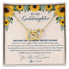 Interlocking Hearts Necklace 18K Yellow Gold Finish | Personalized To My Goddaughter Necklace From Godmother Sunflower You Are My Sunshine Goddaughter Jewelry Graduation Birthday Customized Gift Box Message Card | teecentury