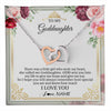 Interlocking Hearts Necklace Stainless Steel & Rose Gold Finish | 1 | Personalized To My Goddaughter Necklace From Godmother There Was A Little Girl Goddaughter Birthday Gifts Jewelry Christmas Customized Gift Box Message Card | teecentury