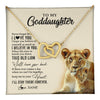 Interlocking Hearts Necklace 18K Yellow Gold Finish | 1 | Personalized To My Goddaughter Necklace From Godmother This Old Lion Never Forget I Love You Jewelry Birthday Christmas Customized Gift Box Message Card | teecentury