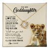 Love Knot Necklace 18K Yellow Gold Finish | 1 | Personalized To My Goddaughter Necklace From Godmother This Old Lion Never Forget I Love You Jewelry Birthday Christmas Customized Gift Box Message Card | teecentury