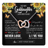 Interlocking Hearts Necklace Stainless Steel & Rose Gold Finish | 1 | Personalized To My Goddaughter Necklace From Godmother Uncle You Will Never Lose Sunflower Goddaughter Birthday Gifts Christmas Custom Gift Box Message Card | teecentury.myshopify