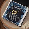 Interlocking Hearts Necklace 18K Yellow Gold Finish | Personalized To My Goddaughter Necklace From Godmother Whisper Back I Am The Storm Goddaughter Jewelry Birthday Graduation Christmas Customized Message Card | teecentury