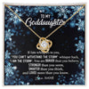 Love Knot Necklace 18K Yellow Gold Finish | Personalized To My Goddaughter Necklace From Godmother Whisper Back I Am The Storm Goddaughter Jewelry Birthday Graduation Christmas Customized Message Card | teecentury
