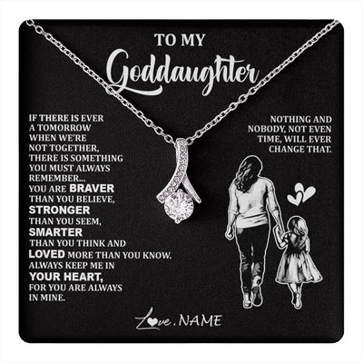 Alluring Beauty Necklace 14K White Gold Finish | 1 | Personalized To My Goddaughter Necklace From Godmother You Are Always In Mine Beautiful Goddaughter Birthday Graduation Christmas With Gift Box Message Card | teecentury