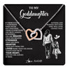 Interlocking Hearts Necklace Stainless Steel & Rose Gold Finish | 1 | Personalized To My Goddaughter Necklace From Godmother You Are Always In Mine Beautiful Goddaughter Birthday Graduation Christmas With Gift Box Message Card | teecentury