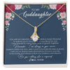 Alluring Beauty Necklace 18K Yellow Gold Finish | Personalized To My Goddaughter Necklace From Godmother You Are My Greatest Gift Goddaughter Birthday Christmas Customized Jewelry Gift Box Message Card | teecentury