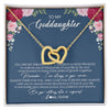 Interlocking Hearts Necklace 18K Yellow Gold Finish | Personalized To My Goddaughter Necklace From Godmother You Are My Greatest Gift Goddaughter Birthday Christmas Customized Jewelry Gift Box Message Card | teecentury