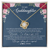 Love Knot Necklace 18K Yellow Gold Finish | Personalized To My Goddaughter Necklace From Godmother You Are My Greatest Gift Goddaughter Birthday Christmas Customized Jewelry Gift Box Message Card | teecentury