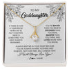 Alluring Beauty Necklace 18K Yellow Gold Finish | Personalized To My Goddaughter Necklace From Godmother You're Braver Stronger Smarter Goddaughter Birthday Christmas Customized Jewelry Gift Box Message Card | teecentury