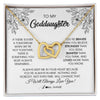 Interlocking Hearts Necklace 18K Yellow Gold Finish | Personalized To My Goddaughter Necklace From Godmother You're Braver Stronger Smarter Goddaughter Birthday Christmas Customized Jewelry Gift Box Message Card | teecentury