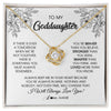 Love Knot Necklace 18K Yellow Gold Finish | Personalized To My Goddaughter Necklace From Godmother You're Braver Stronger Smarter Goddaughter Birthday Christmas Customized Jewelry Gift Box Message Card | teecentury