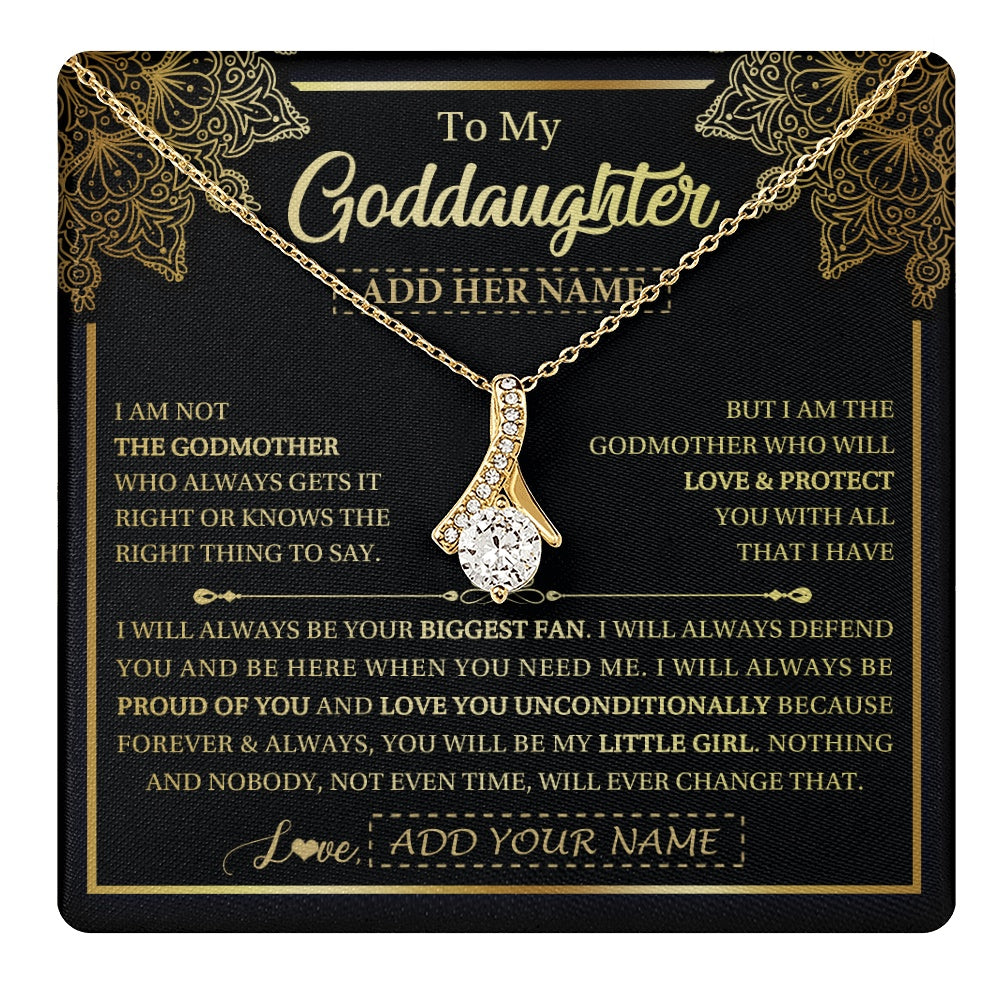 Alluring Beauty Necklace 18K Yellow Gold Finish | 1 | Personalized To My Goddaughter Necklace From Godmother Your Biggest Fan Birthday Gifts For Goddaughter Gifts Christmas Jewelry Custom Gift Box Message Card | teecentury.myshopify