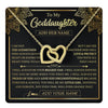 Interlocking Hearts Necklace 18K Yellow Gold Finish | 1 | Personalized To My Goddaughter Necklace From Godmother Your Biggest Fan Birthday Gifts For Goddaughter Gifts Christmas Jewelry Custom Gift Box Message Card | teecentury.myshopify