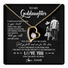 Forever Love Necklace 18K Yellow Gold Finish | 1 | Personalized To My Goddaughter Necklace You Will Never Lose From Godfather Uncle Goddaughter Birthday Gifts Graduation Christmas Gift Box Message Card | teecentury