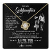 Love Knot Necklace 18K Yellow Gold Finish | 1 | Personalized To My Goddaughter Necklace You Will Never Lose From Godmother Aunt Goddaughter Birthday Gifts Graduation Christmas Gift Box Message Card | teecentury