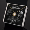 Love Knot Necklace 18K Yellow Gold Finish | 2 | Personalized To My Goddaughter Necklace You Will Never Lose From Godmother Aunt Goddaughter Birthday Gifts Graduation Christmas Gift Box Message Card | teecentury
