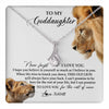 Alluring Beauty Necklace 14K White Gold Finish | 1 | Personalized To My Goddaughter Necklace from Godfather Forget I Love You Lion Jewelry Goddaughter Birthday Graduation Christmas Customized Message Card | teecentury