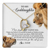 Forever Love Necklace 18K Yellow Gold Finish | 1 | Personalized To My Goddaughter Necklace from Godfather Forget I Love You Lion Jewelry Goddaughter Birthday Graduation Christmas Customized Message Card | teecentury