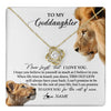 Love Knot Necklace 18K Yellow Gold Finish | 1 | Personalized To My Goddaughter Necklace from Godfather Forget I Love You Lion Jewelry Goddaughter Birthday Graduation Christmas Customized Message Card | teecentury