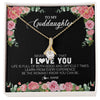 Alluring Beauty Necklace 18K Yellow Gold Finish | Personalized To My Goddaughter Necklace from Godmother Never Forget I Love You Floral Jewelry for Goddaughter Birthday Graduation Christmas Customized Message Card | teecentury