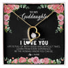 Forever Love Necklace 18K Yellow Gold Finish | Personalized To My Goddaughter Necklace from Godmother Never Forget I Love You Floral Jewelry for Goddaughter Birthday Graduation Christmas Customized Message Card | teecentury