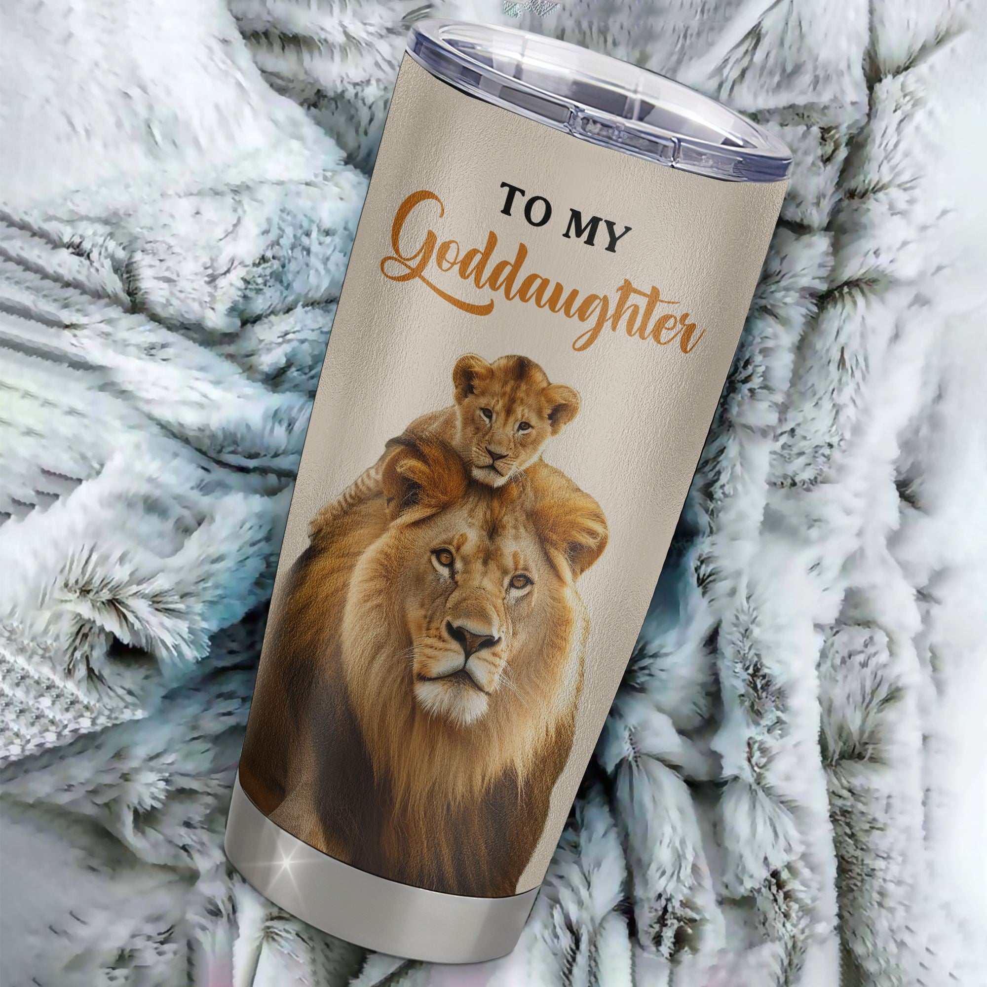 Personalized To My Goddaughter Tumbler Cup From Godfather Whenever You Fell Overwhelmed Lion Goddaughter Birthday Gifts Graduation Christmas Custom Travel Mug | teecentury