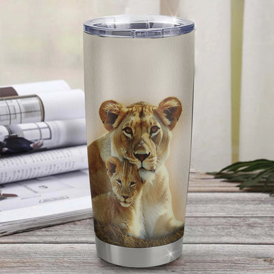 Personalized To My Goddaughter Tumbler From Aunt Stainless Steel Cup Lion Never Feel That You Are Alone Great Goddaughter Birthday Christmas Travel Mug | teecentury
