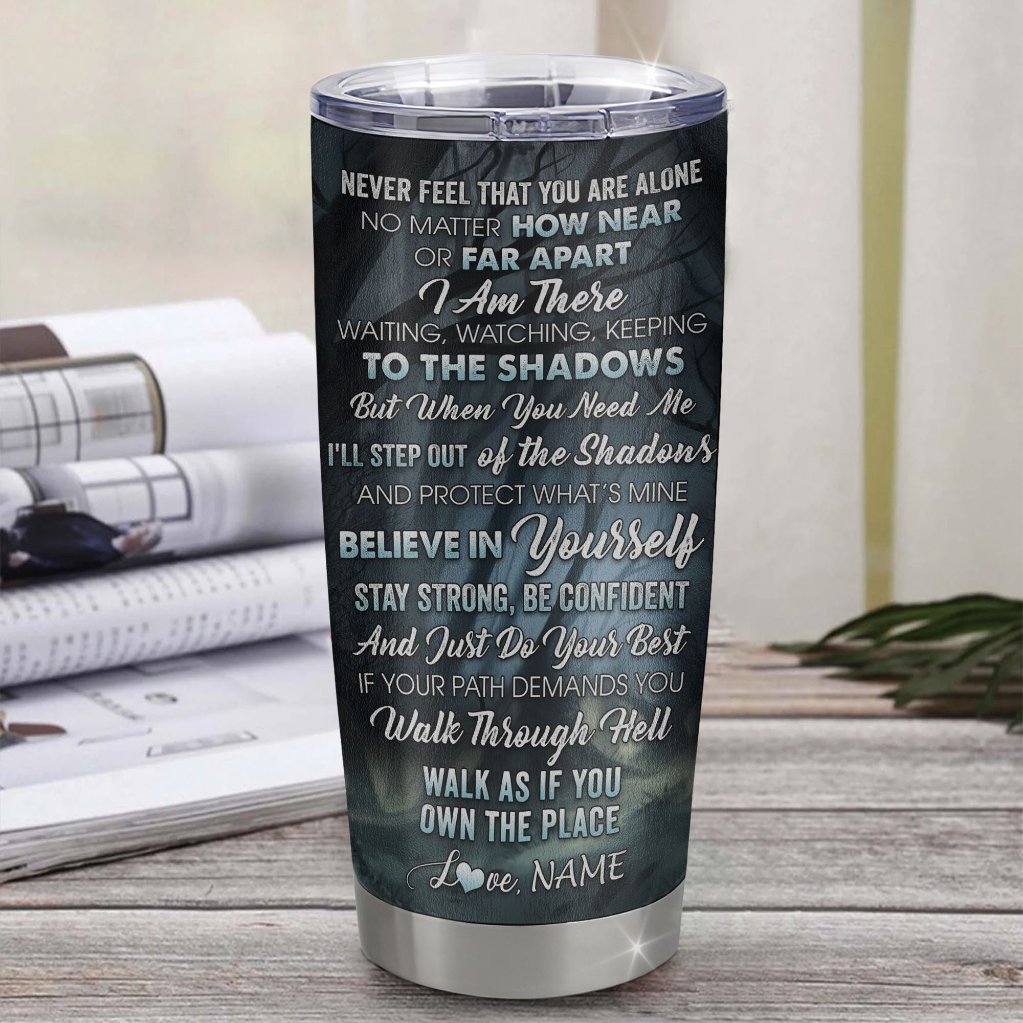 Personalized To My Goddaughter Tumbler From Godmother Aunt Stainless Steel Cup Never Feel That You Are Alone Wolf Goddaughter Birthday Christmas Travel Mug | teecentury