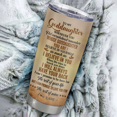 Personalized To My Goddaughter Tumbler From Godmother Godfather Stainless Steel Cup Whenever You Feel Horse Goddaughter Birthday Gifts Christmas Custom Travel Mug | teecentury