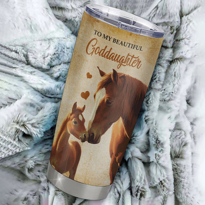 Personalized To My Goddaughter Tumbler From Godmother Stainless Steel Cup Always Remember I Love You Horse Goddaughter Birthday Gifts Christmas Custom Travel Mug | teecentury