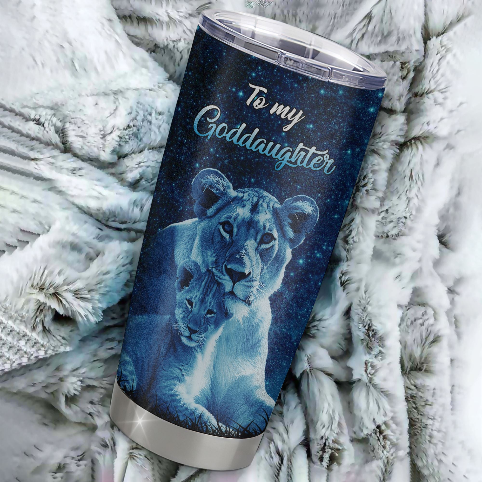 Personalized To My Goddaughter Tumbler From Godmother Stainless Steel Cup This Old Lion Love You Goddaughter Birthday Graduation Christmas Custom Travel Mug | teecentury
