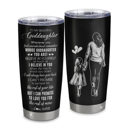 Personalized To My Goddaughter Tumbler From Godmother Stainless Steel Cup Whenever You Feel Overwhelmed Goddaughter Birthday Christmas Travel Mug | teecentury