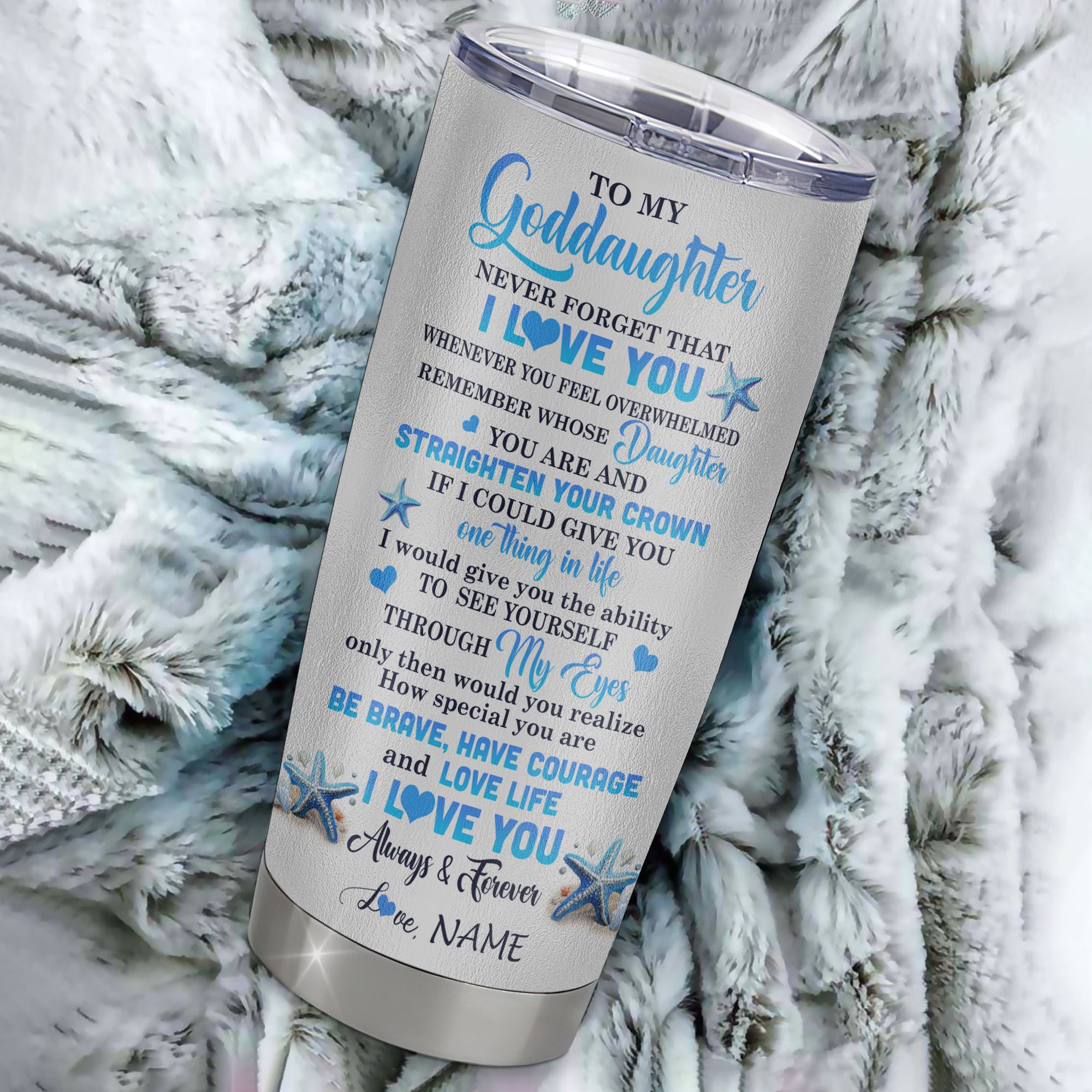 Personalized To My Goddaughter Tumbler Stainless Steel Cup Dophin Never Forget I Love You Goddaughter Gift Birthday Graduation Christmas Travel Mug | teecentury