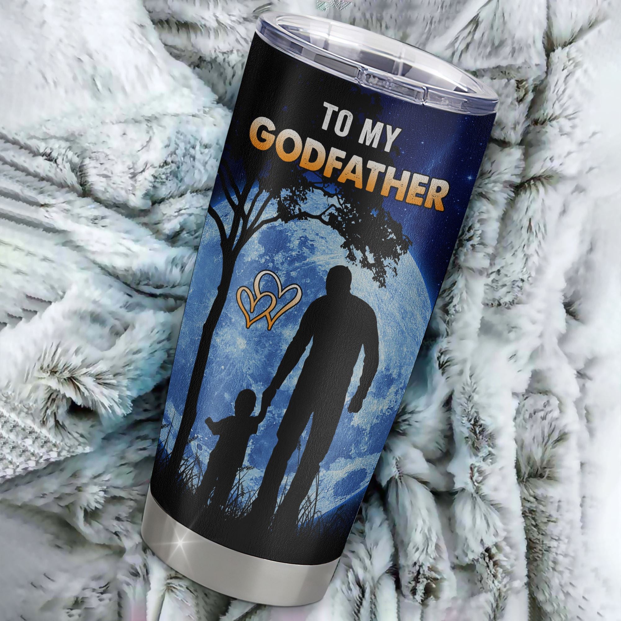 Personalized To My Godfather Tumbler From Nephew Niece Stainless Steel Cup Thank You Grateful Love Uncle Birthday Fathers Day Thanksgiving Christmas Custom Travel Mug | teecentury