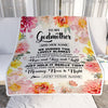 Personalized To My Godmother Blanket From Niece Floral We Hugged This Lovely Aunt Birthday Gifts Mothers Day Christmas Customized Fleece Throw Blanket | teecentury