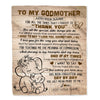 Personalized To My Godmother Gift Blanket From Goddaughter Elephant Thank You Best Godmother Birthday Gifts Mothers Day Christmas Custom Name Fleece Blanket | teecentury