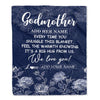 Personalized To My Godmother Gifts Blanket From Niece Nephew Blue Flower Love You Birthday Gifts For Aunt Mothers Day Christmas Godmother Fleece Throw Blanket | teecentury