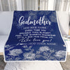 Personalized To My Godmother Gifts Blanket From Niece Nephew Blue Flower Love You Birthday Gifts For Aunt Mothers Day Christmas Godmother Fleece Throw Blanket | teecentury
