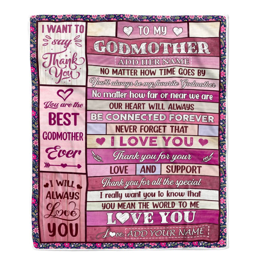 Personalized To My Godmother Gifts Blanket From Niece Nephew Wood My Favorite Aunt Birthday Gifts Mothers Day Christmas Customized Fleece Throw Blanket | teecentury