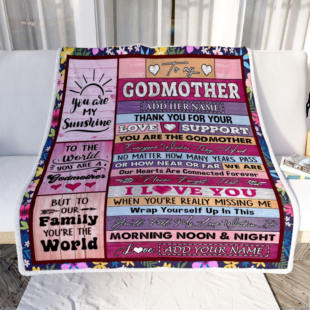 Personalized To My Godmother Gifts Blanket From Niece Nephew Wood You Are The Aunt Birthday Gifts Mothers Day Christmas Customized Fleece Throw Blanket | teecentury