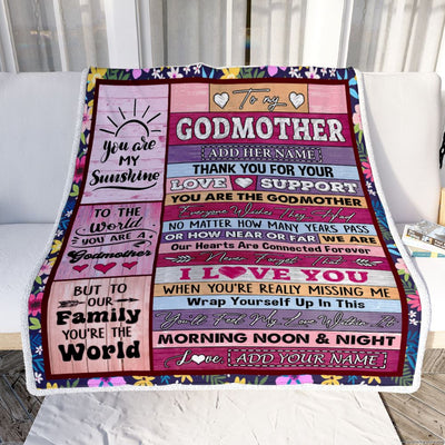 Personalized To My Godmother Gifts Blanket From Niece Nephew Wood You Are The Aunt Birthday Gifts Mothers Day Christmas Customized Fleece Throw Blanket | teecentury