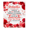 Personalized To My Godmother Gifts From Godson Goddaughter Blanket Rose Flower Anniversary Birthday Gifts Aunt Mothers Day Christmas Custom Fleece Blanket | teecentury