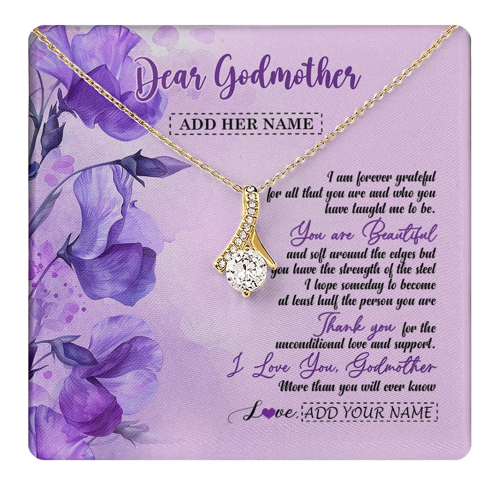 Alluring Beauty Necklace 18K Yellow Gold Finish | 1 | Personalized To My Godmother Gifts From Niece Necklace Flower You Are Beautiful Gifts For Aunt Mothers Day Birthday Christmas Custom Gift Box Message Card | teecentury.myshopify