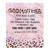 Personalized To My Godmother Gifts From Niece Nephew Blanket Pink Leopard Happy Birthday Gifts For Aunt Mothers Day Christmas Customized Fleece Throw Blanket | teecentury
