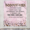 Personalized To My Godmother Gifts From Niece Nephew Blanket Pink Leopard Happy Birthday Gifts For Aunt Mothers Day Christmas Customized Fleece Throw Blanket | teecentury