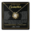 Love Knot Necklace 18K Yellow Gold Finish | 1 | Personalized To My Godmother Gifts Necklace From Niece Nephew Grateful Thank You Aunt Birthday Gifts Mothers Day Christmas Jewelry Gift Box Message Card | teecentury