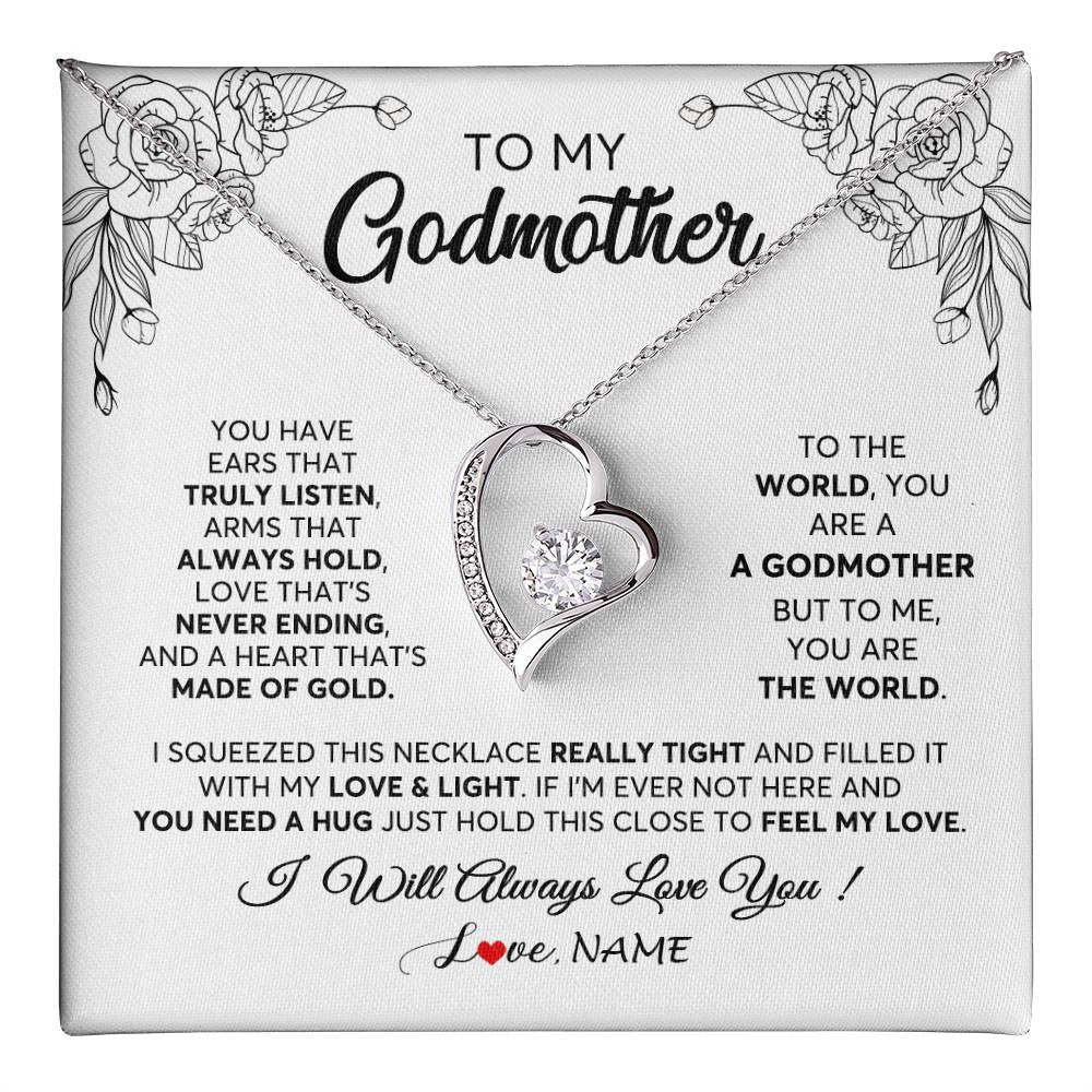 Personalized To My Godmother Necklace From Niece Hold This Close Feel My  Love Godmother Birthday Mothers Day Christmas Customized Gift Box Message